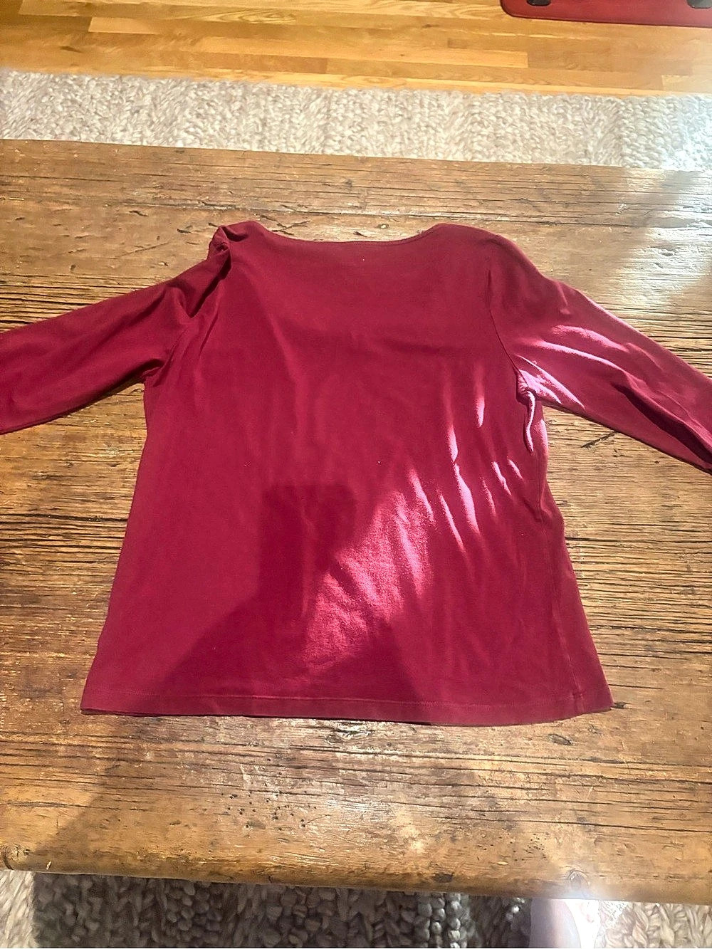 Talbots Long Sleeve Top in Red Size Large Petite Like New